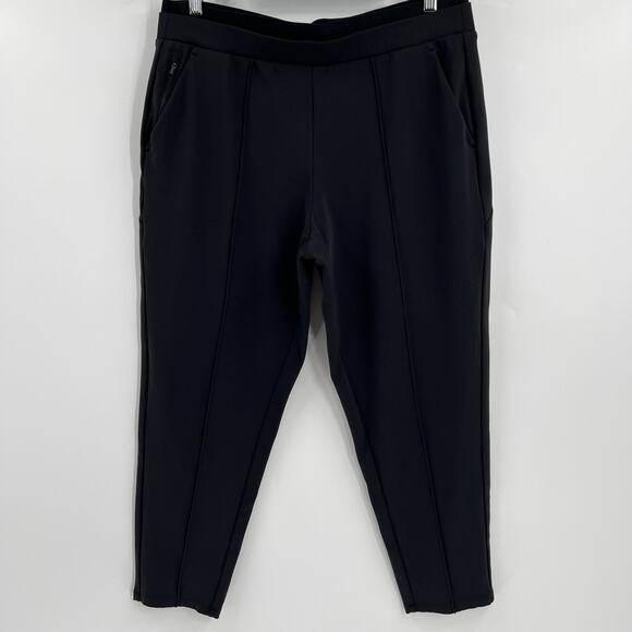 Athleta Venice Pintuck Ankle Pants Pull On Black High Rise 597887 Size Large - Picture 2 of 11